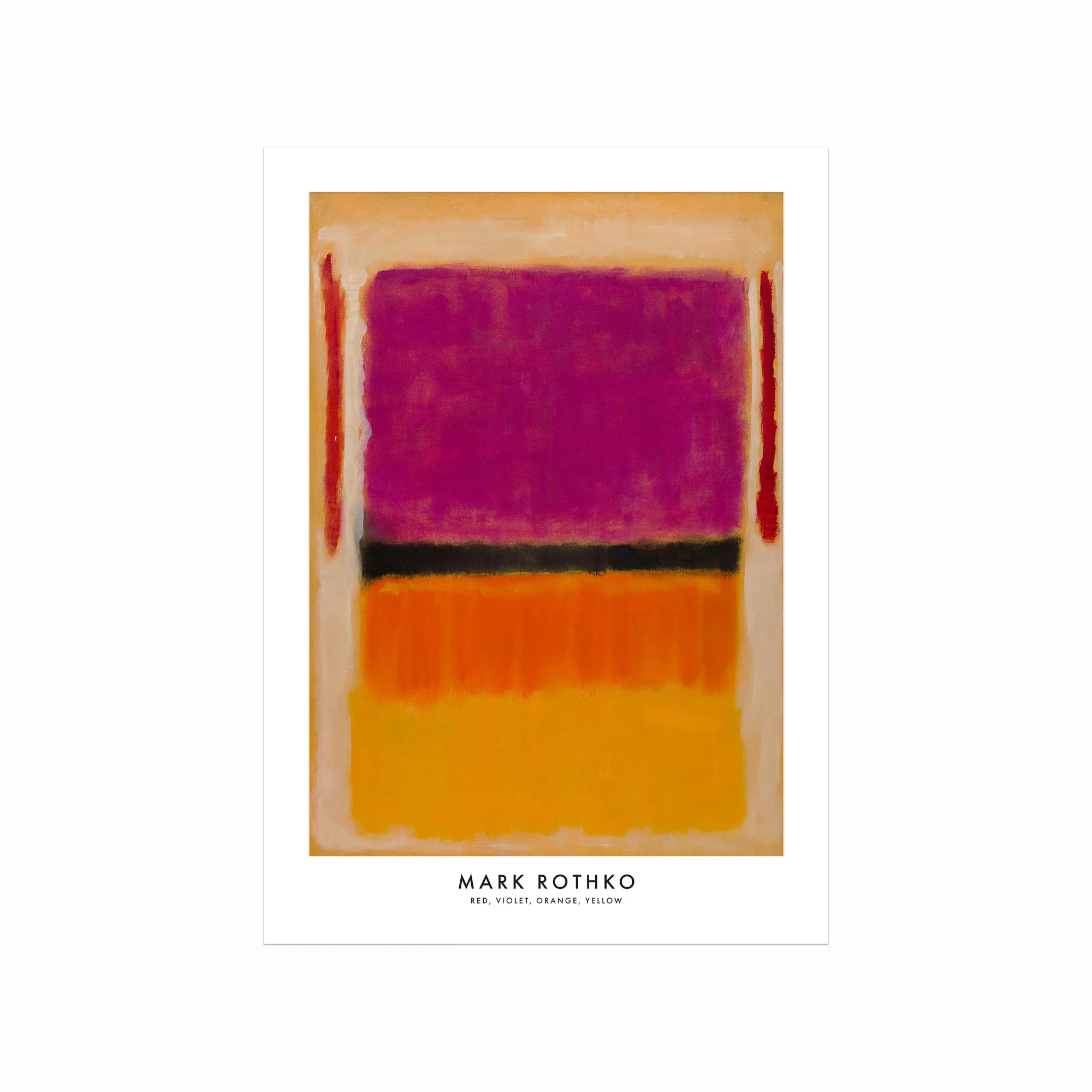 Mark Rothko Plakat – Rød, Violet, Orange & Gul Kunstværk