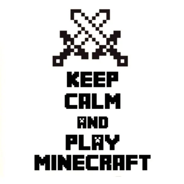 Minecraft Vægklistermærke – Hold Ro og Spil Minecraft!