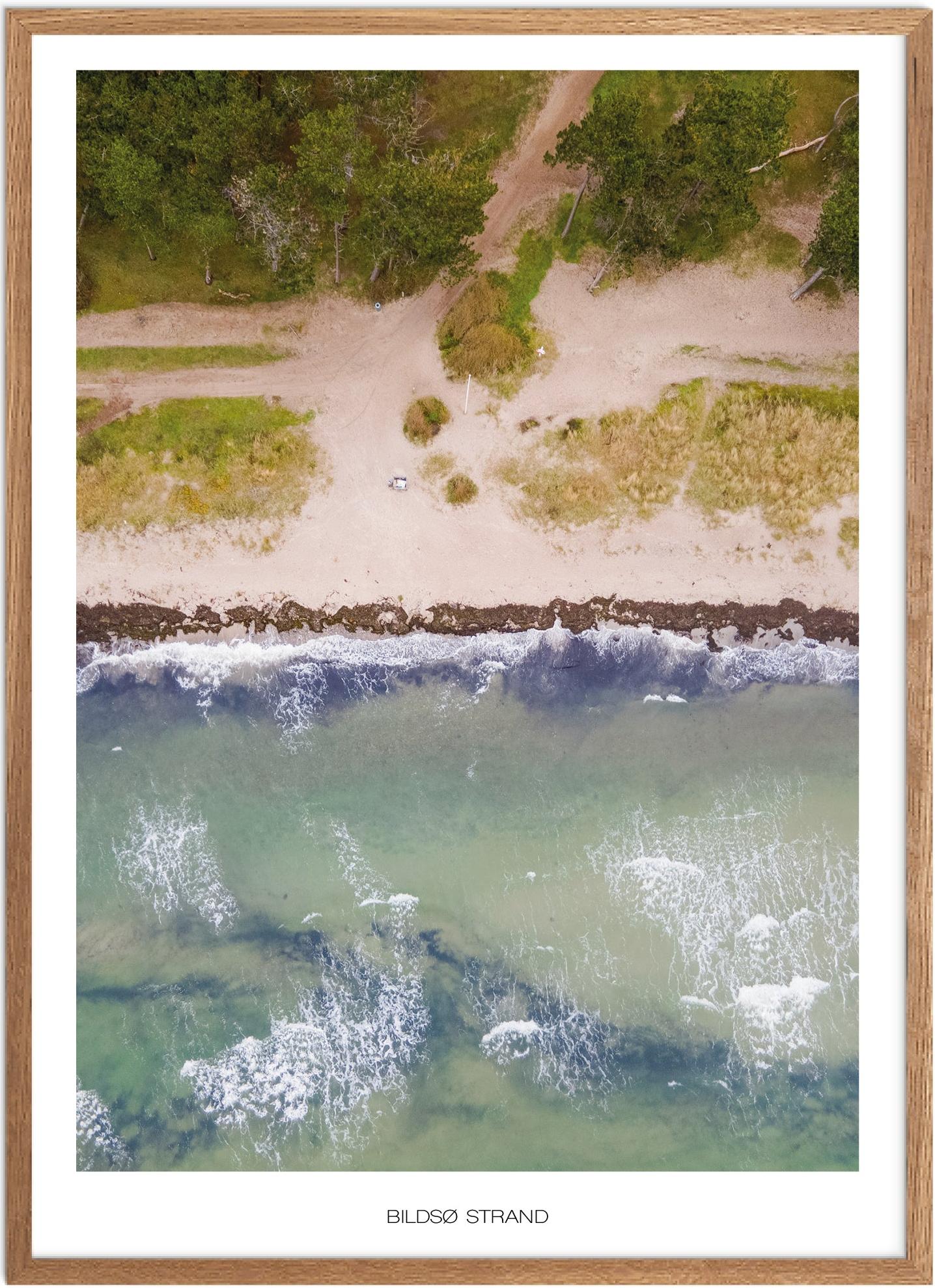 Plakat Bildsø Strand Naturplakat Plakater Vestsjælland Plakat Plakatsnedkeren Drone-plakater