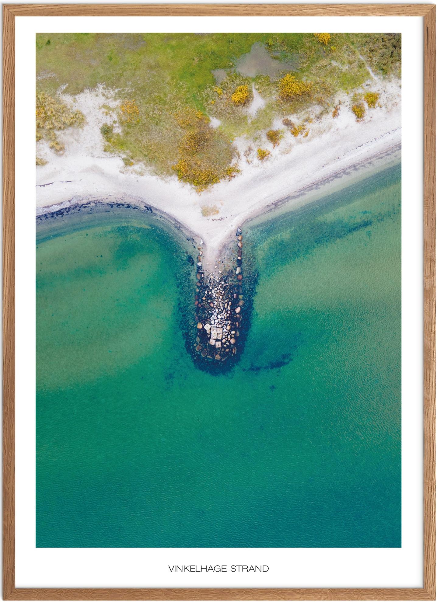 Plakat Vinkelhage Strand Naturplakat Plakater Vestjylland Plakat Plakatsnedkeren Drone-plakater