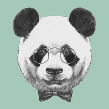 Plushy Panda Kunstværk – Unik Indretning Tilbud!