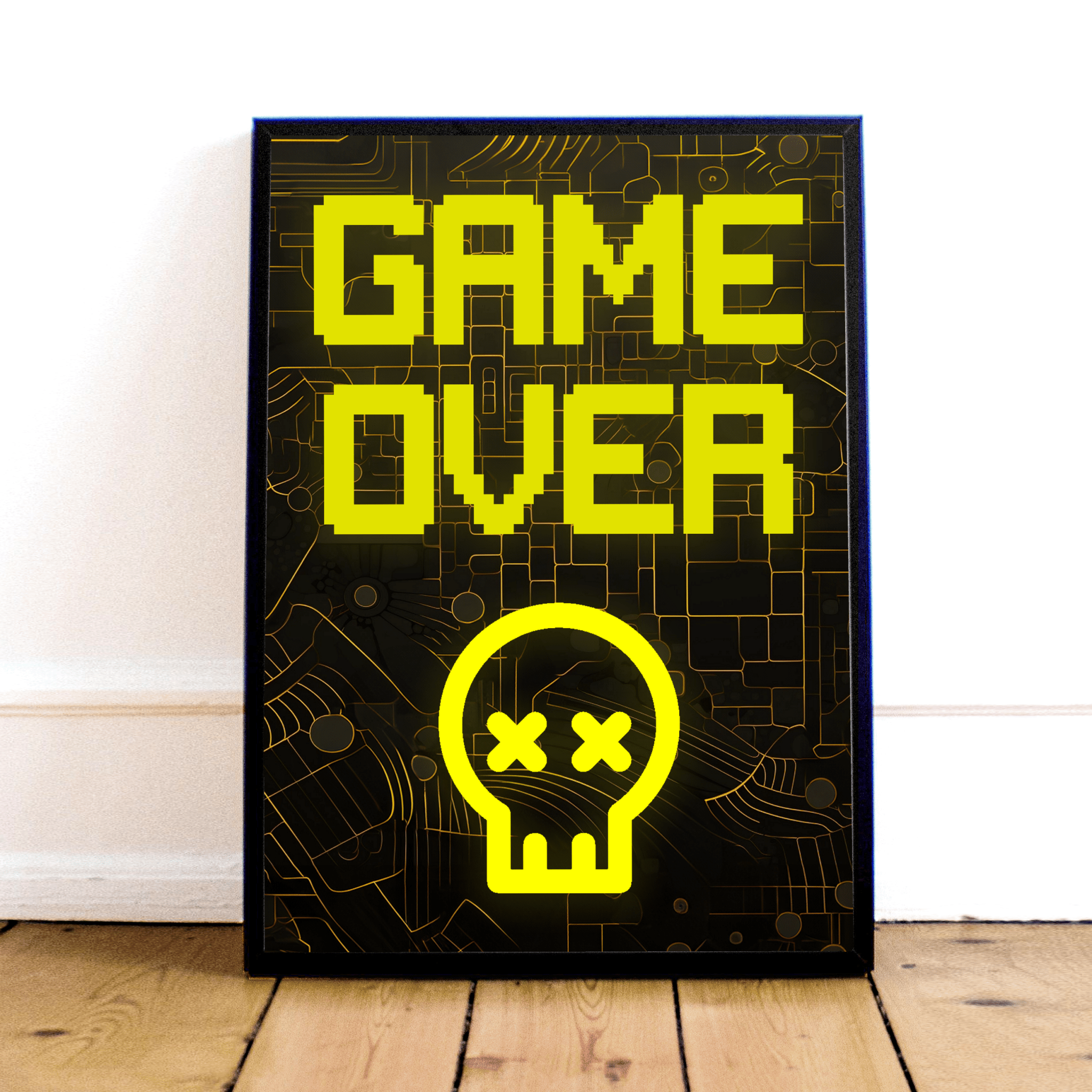Game Over Plakat – 8bit Vægkunst til Gamere