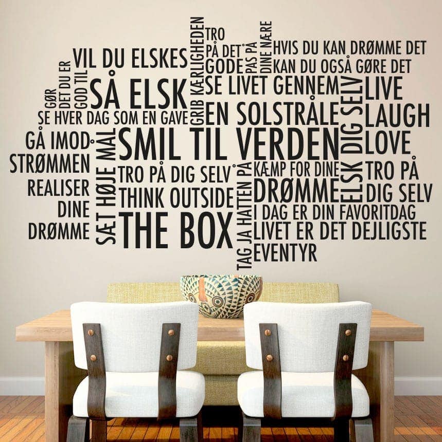 Smil Til Verden V2 Wallsticker - Positiv Dekoration til Hjemmet