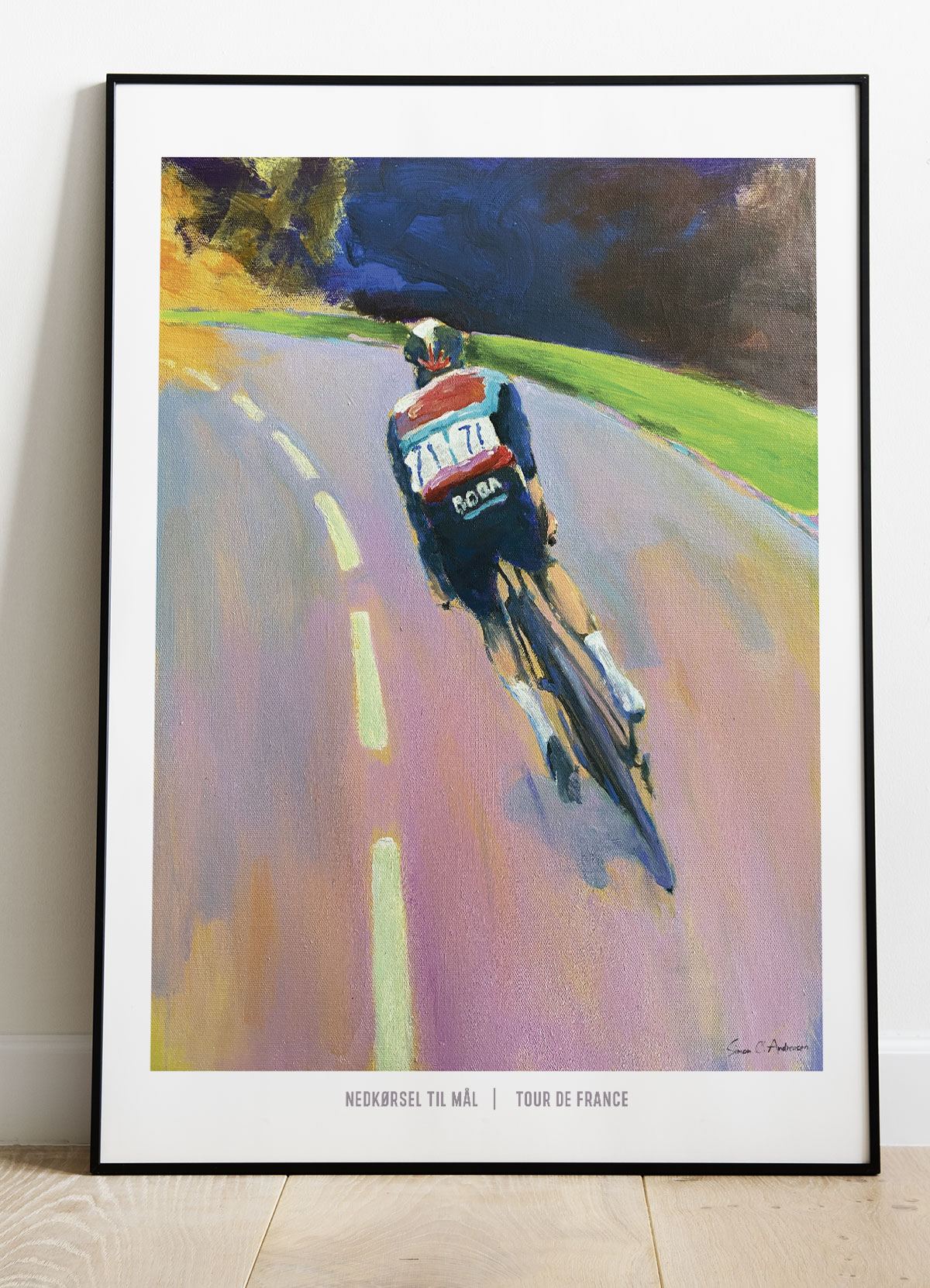 Tour De France Plakat – Nedkørsel Mod Mål A4 til Kr 199