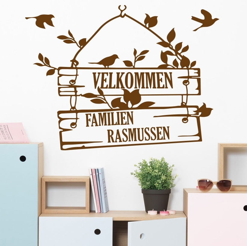 Personlig Velkommen Wallsticker til Entréen - Unik Dekoration