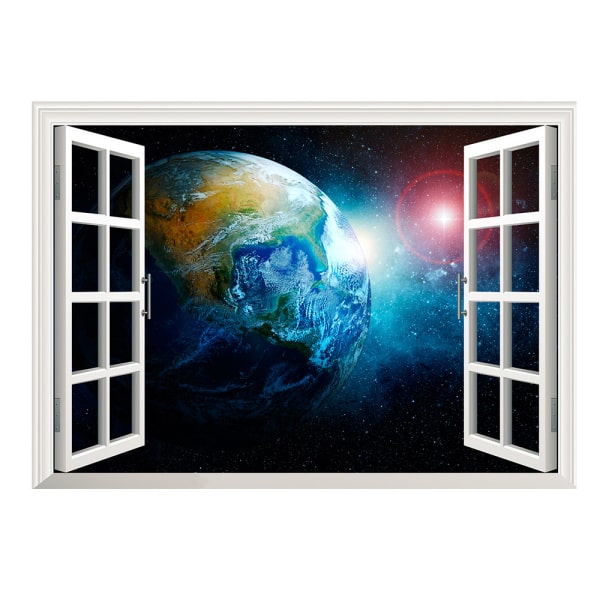 Magisk Univers Vindue Wallsticker – Drømmende Vægdekoration
