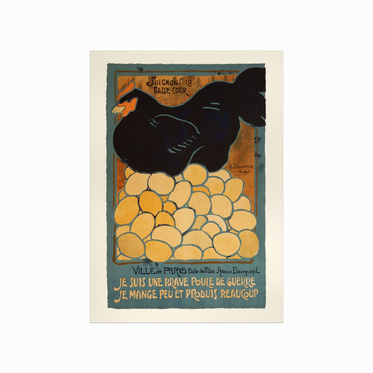 Vintage Plakat – Je Suis Une Brave Poule til Køkkenet