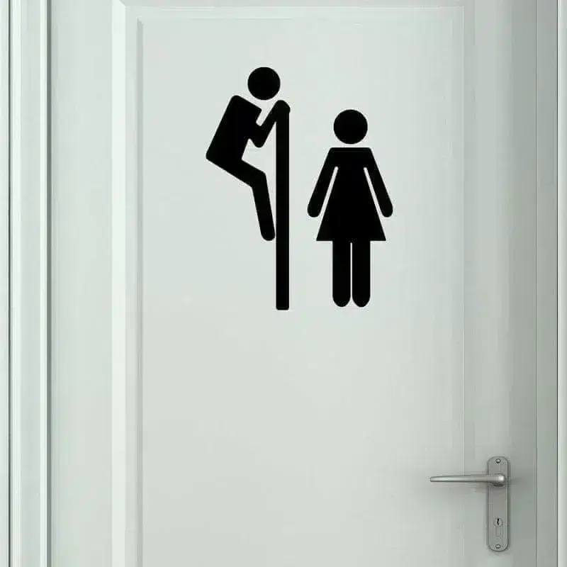 Toilet Skilt - Lurer Wallsticker til Badeværelset