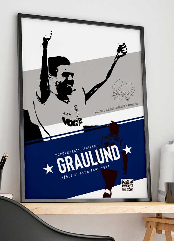 AGF Plakat: Peter Graulund – Fodboldlegende A4 til 199 kr.