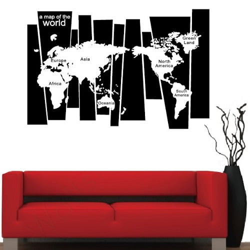 Alternativt Verdenskort Wallsticker til Inspirerende Indretning