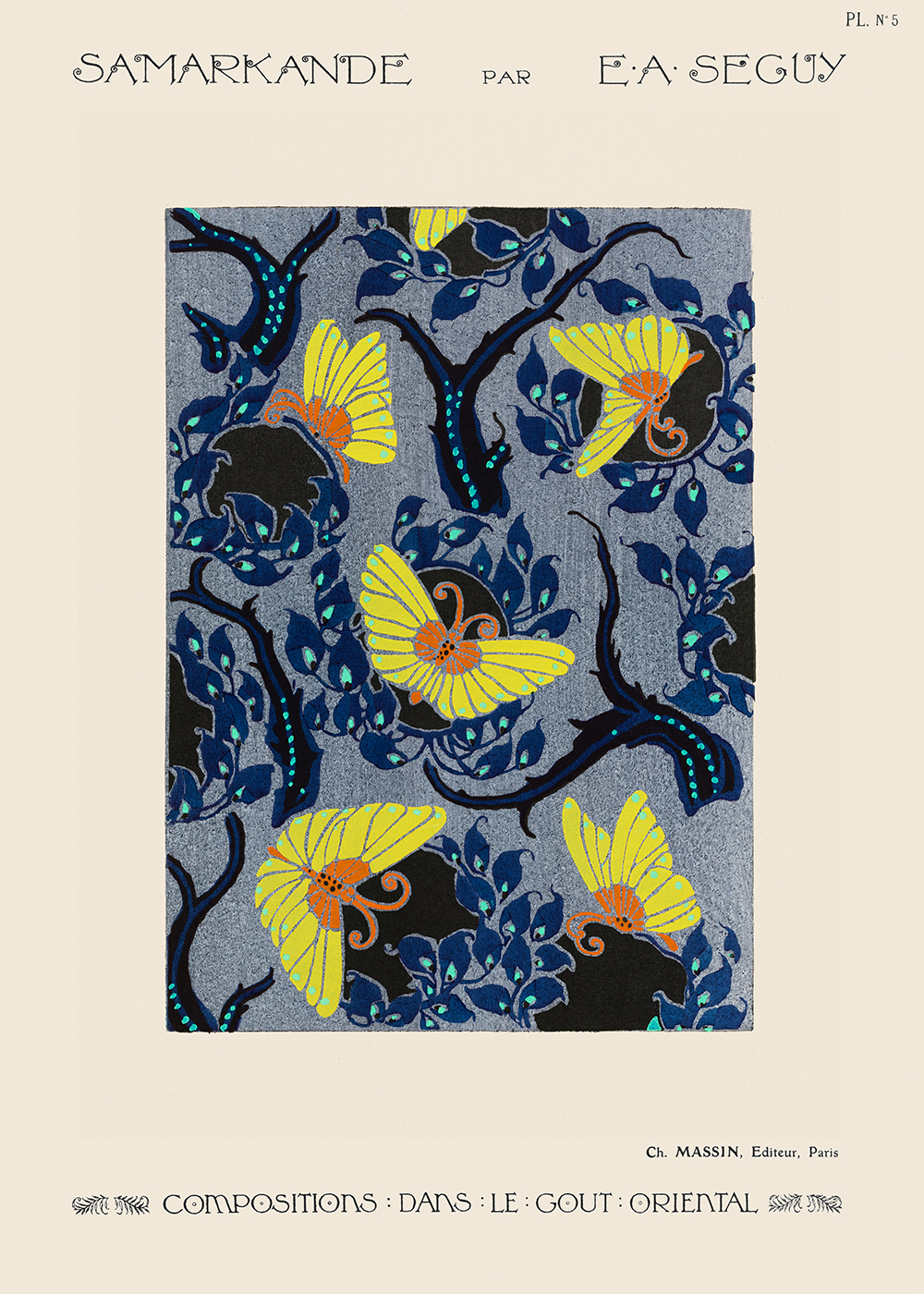 Unikt Butterfly Pochoir Mønster – Kunst til Dit Hjem