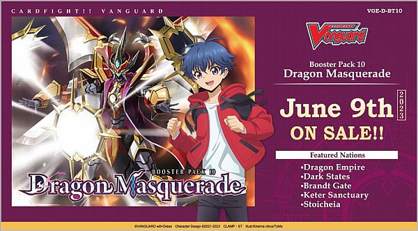 Cardfight Vanguard Ccg Will Dress Set 10: Dragon Masquerade Booster Box Display 16 Pakker Engelsk