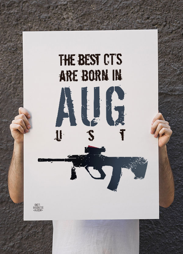 CSGO Plakat – Bedste CT'er Fødes i August, A4 Dekor