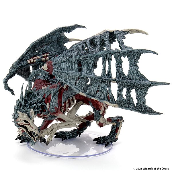 Fantasy Miniatures Set 18 Icons Of The Realms: Boneyard Adult Green Dracolich Premium Figure