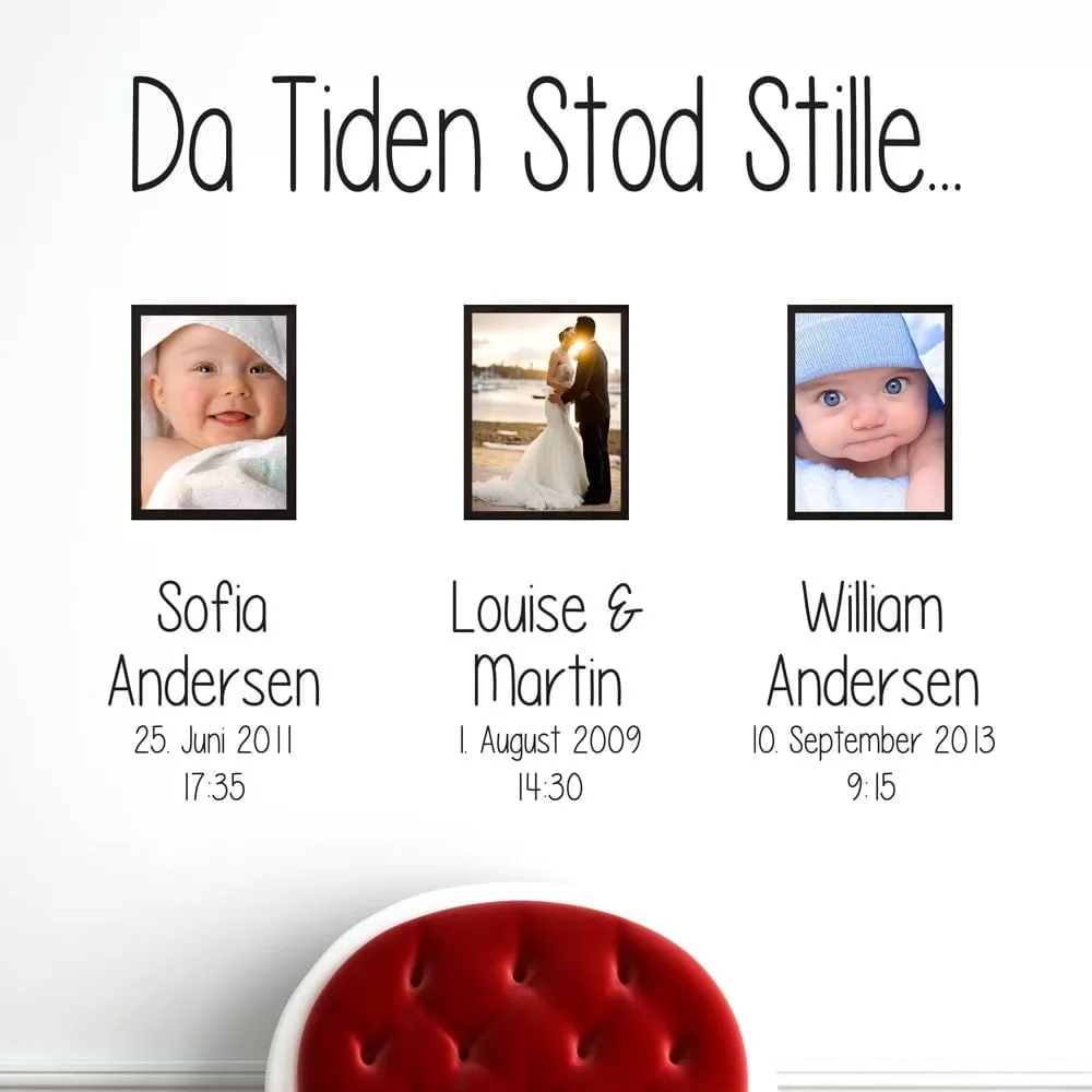 Da Tiden Stod Stille – Vægklistermærke til Børneværelset