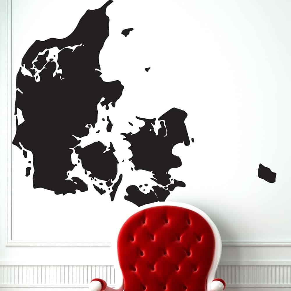 Danmarkskort Wallsticker – Gør Væggen Unik!