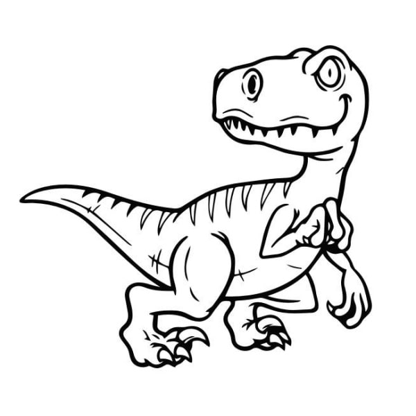 Sød Velociraptor Wallsticker til Børneværelset - Fantastisk!