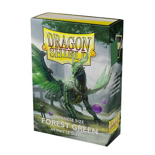 Dragon Shield Small Japanese Size Deck Protectors Matte: Forest Green 60 Lommer Dragonshield Sleeves At-11156