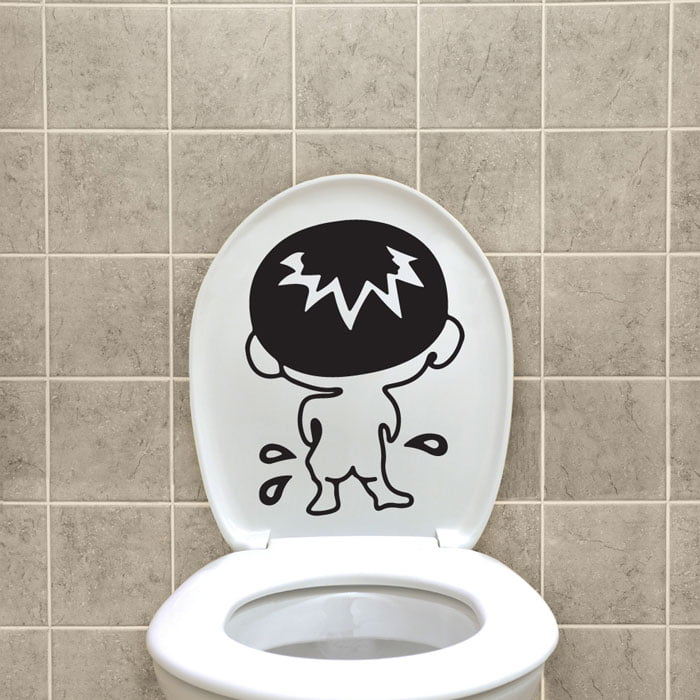 Sjov Wallsticker til Badeværelset – Dreng Tisser Dekor!