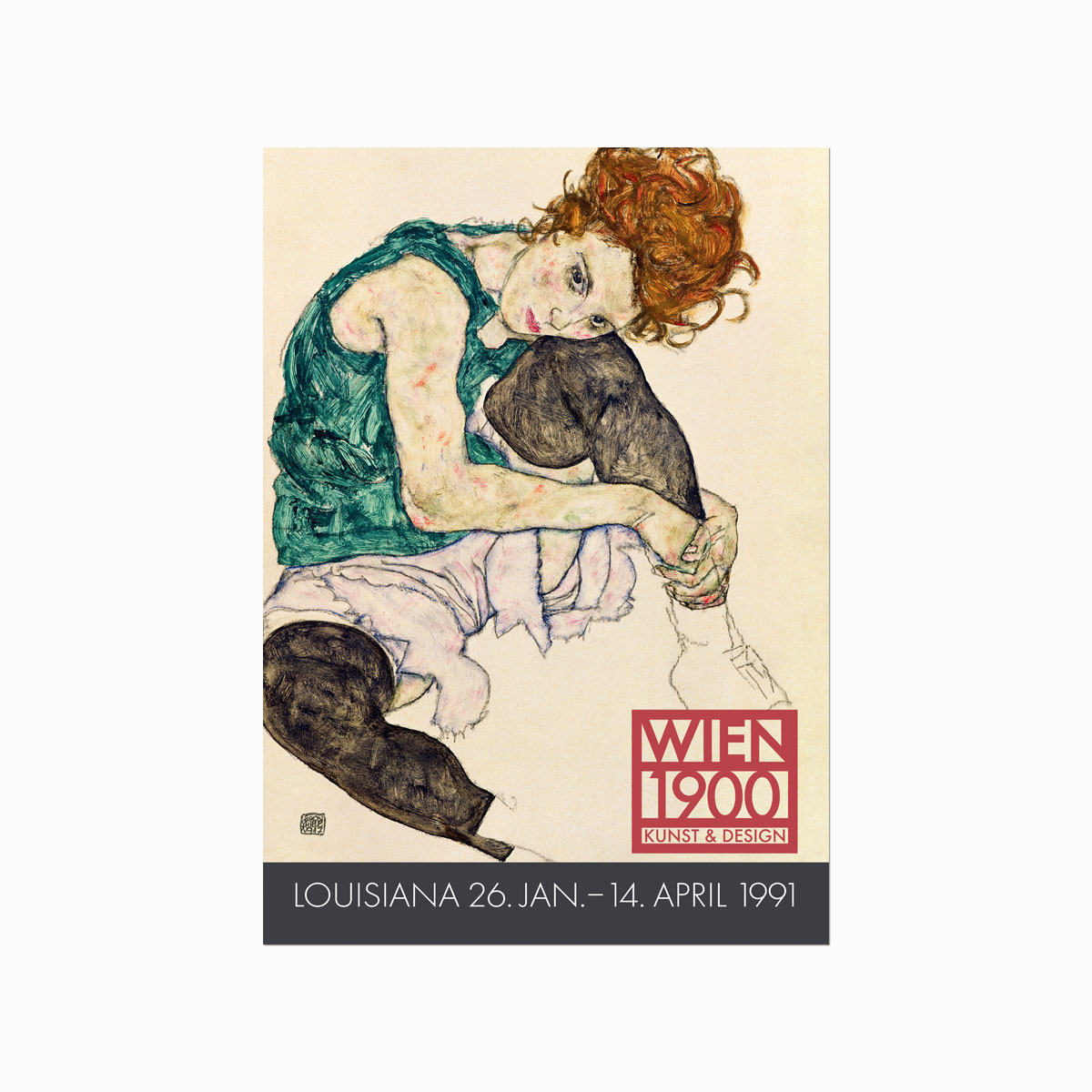 Egon Schiele Woman Sitting Exhibition Poster