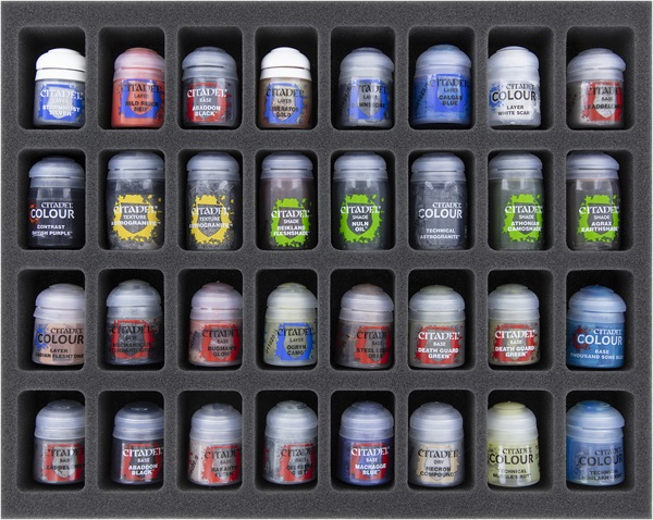Feldherr Foam Tray For 32 Citadel Paint Pots 12ml 18ml 24ml