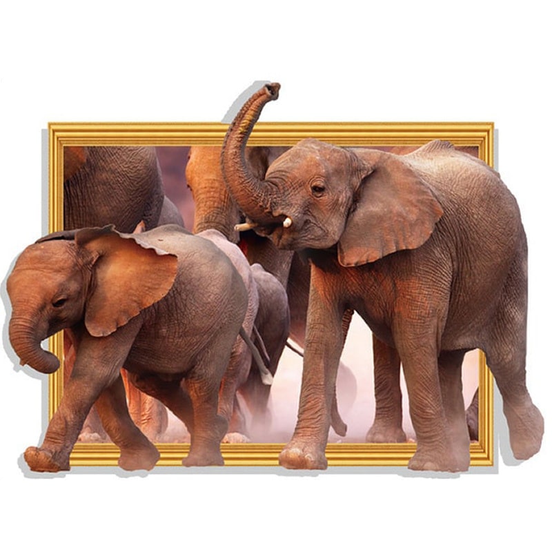 Imponerende 3D Elefant Wallsticker – Black Friday Tilbud!