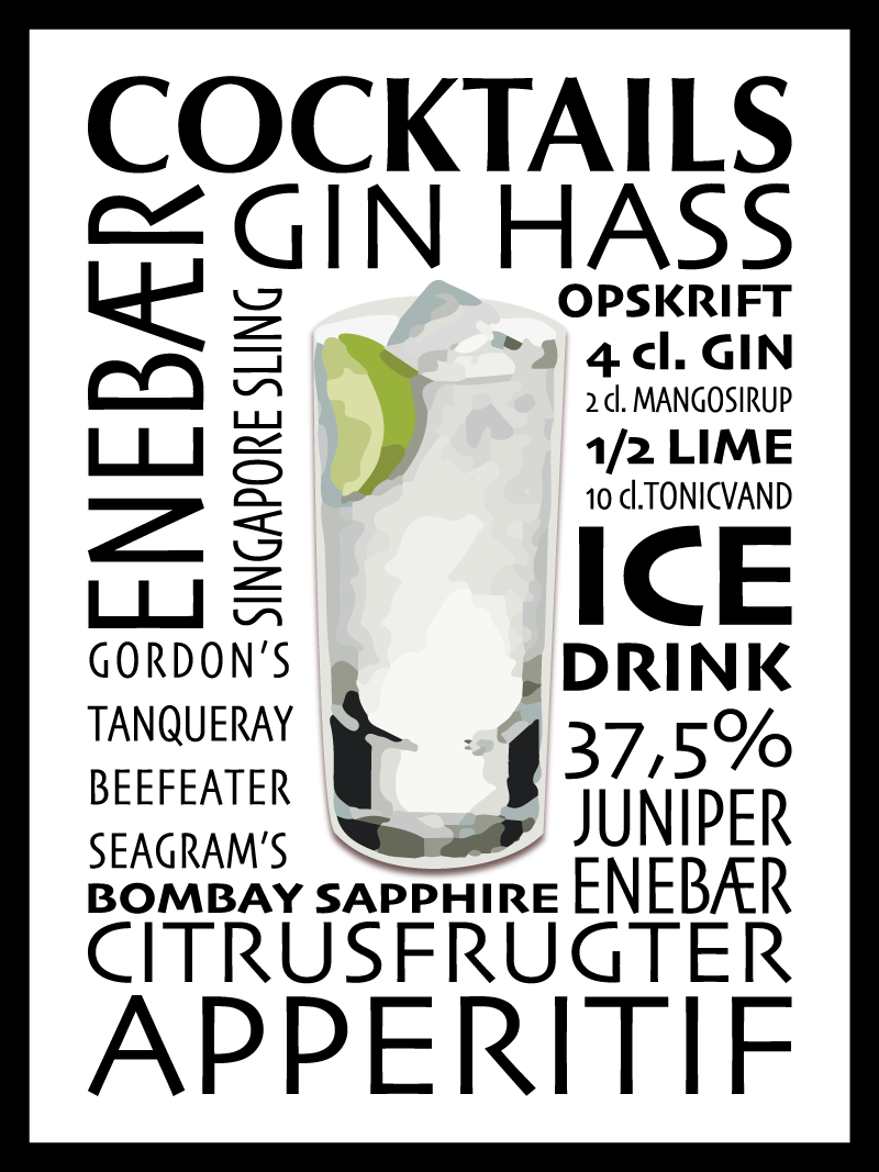 Gin Opskrift Plakat – Perfekt til Gin Entusiaster!