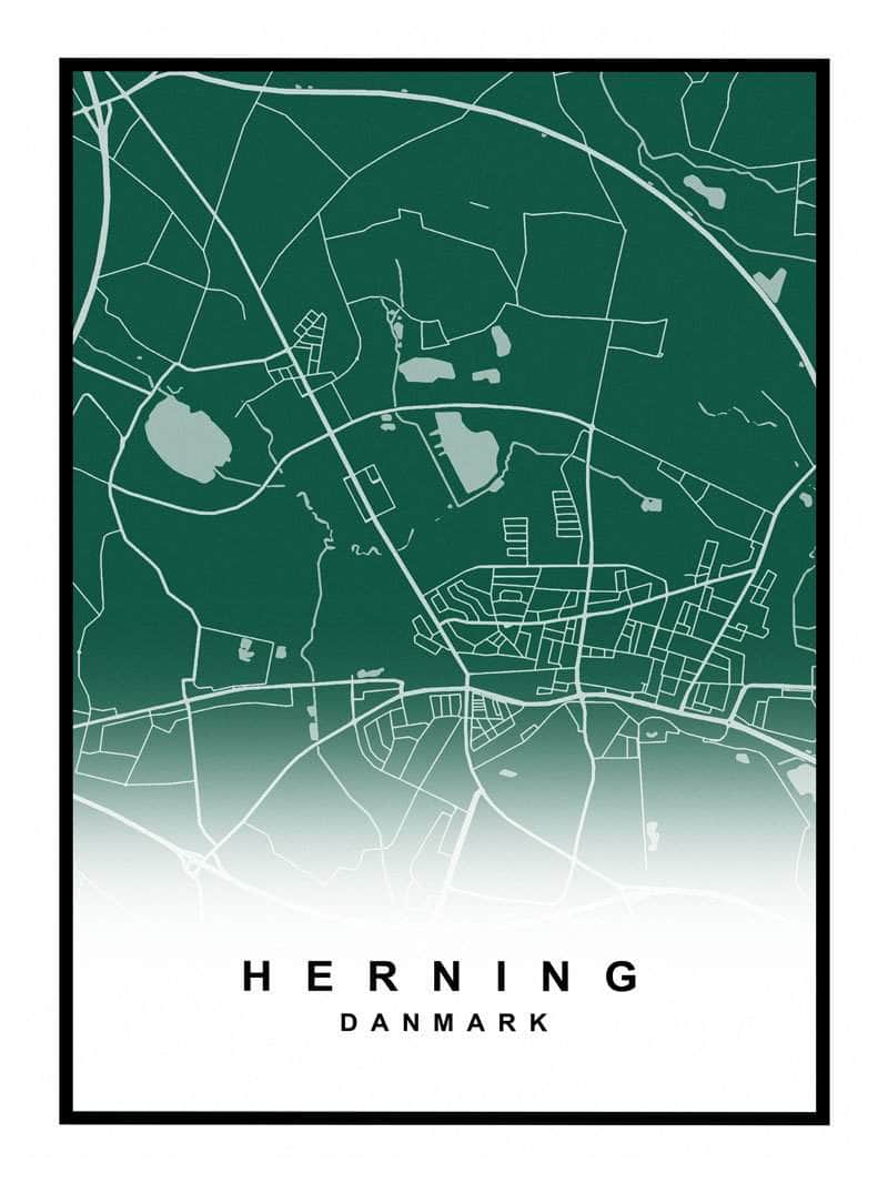 Herning Kortplakat - Udforsk byens skønhed!