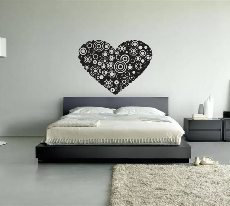 Hjerte Cirkler Wallstickers – Kærlighedsdekoration til Hjemmet