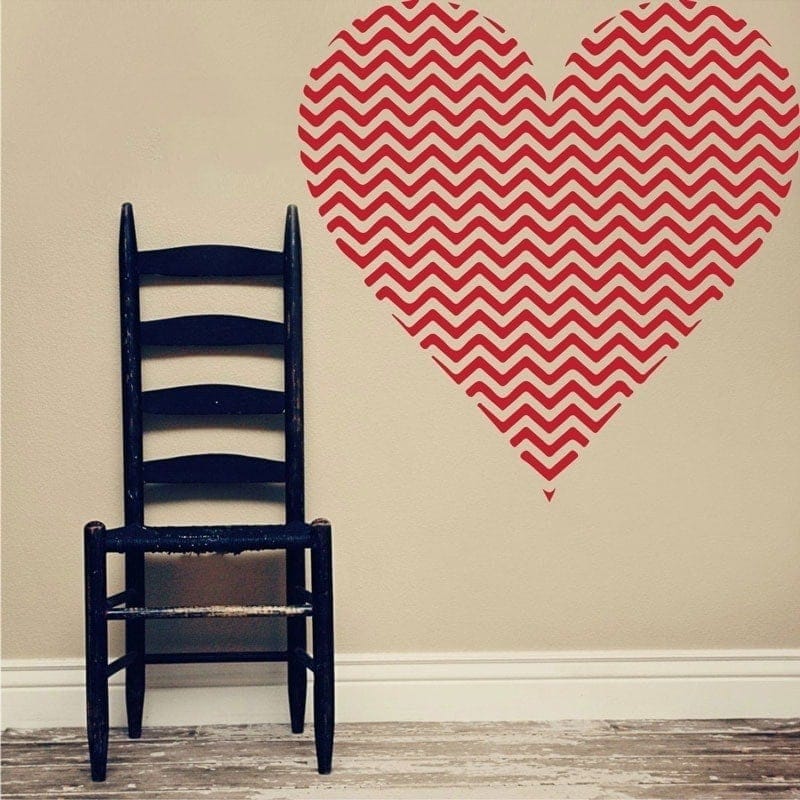 Hjerte Vægklistermærke – Dekorativ Wallsticker til Hjemmet