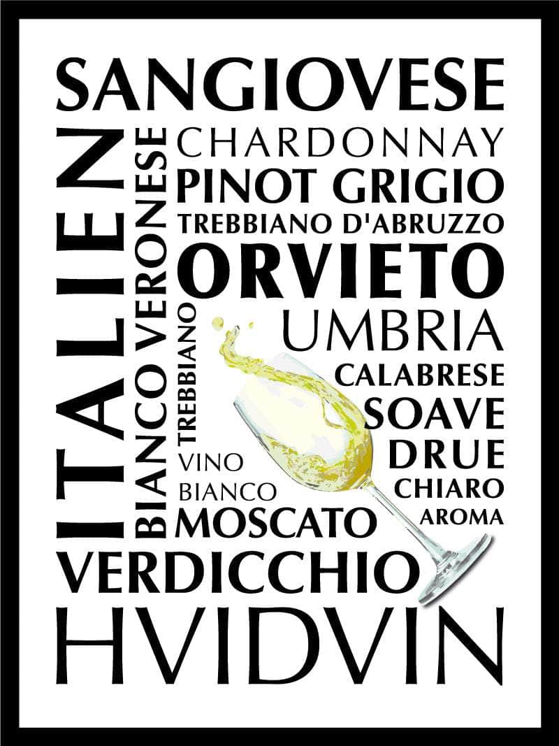 Italiensk Hvidvin Plakat – Uundgåelig for Vinelskere