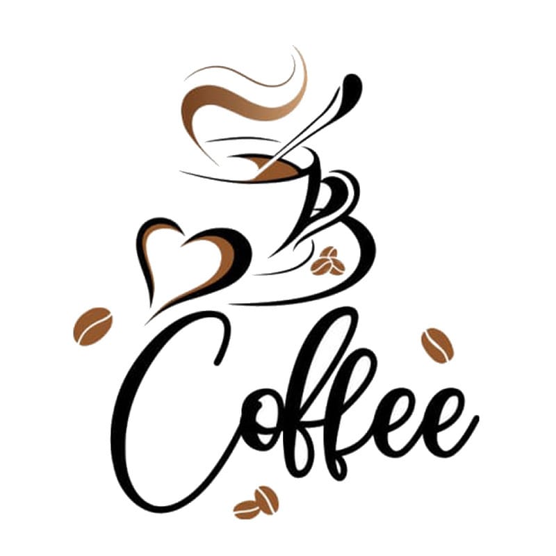 Kaffevægklistermærke med kop og hjerter – Skab hygge!