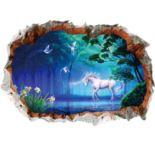 Magisk Enhjørning Wallsticker til Børneværelset - Eventyr!