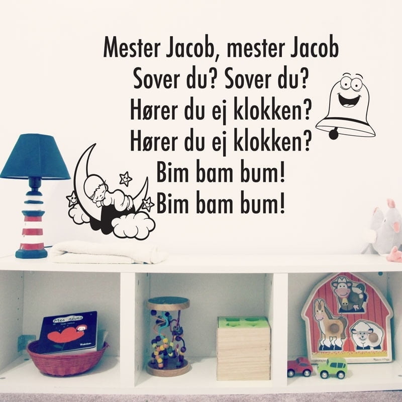 Mester Jacob Første Vers Vægklistermærke - Udsalg!