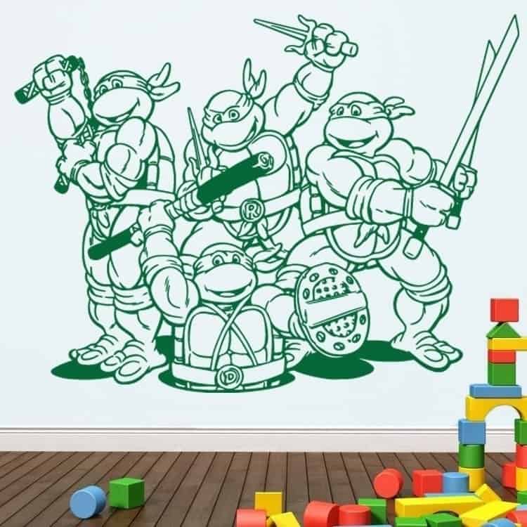 Ninja Turtles Vægklistermærke til Børneværelset - Tilbud!