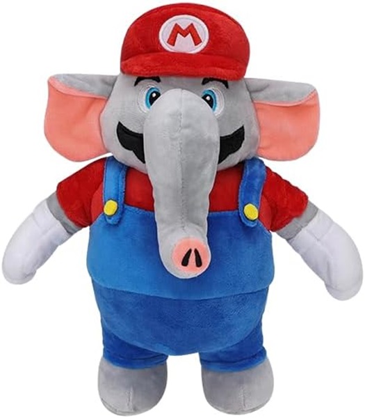 Nintendo Super Mario Wonder Elephant Luigi Rød Bamse 27cm