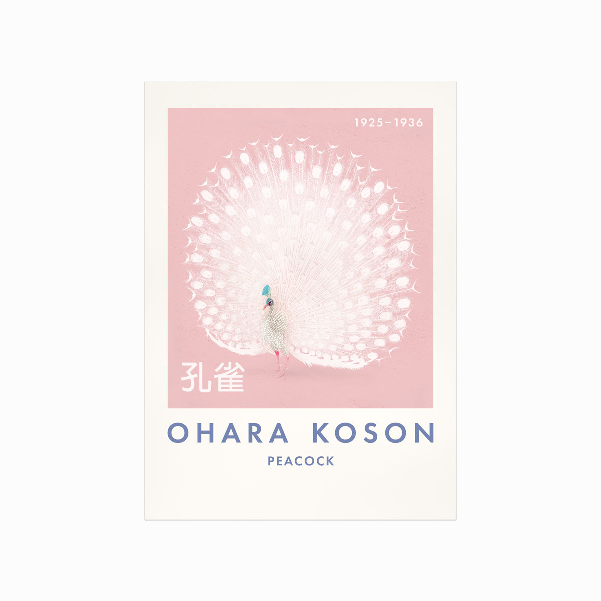 Ohara Koson Plakat Påfugl Pink