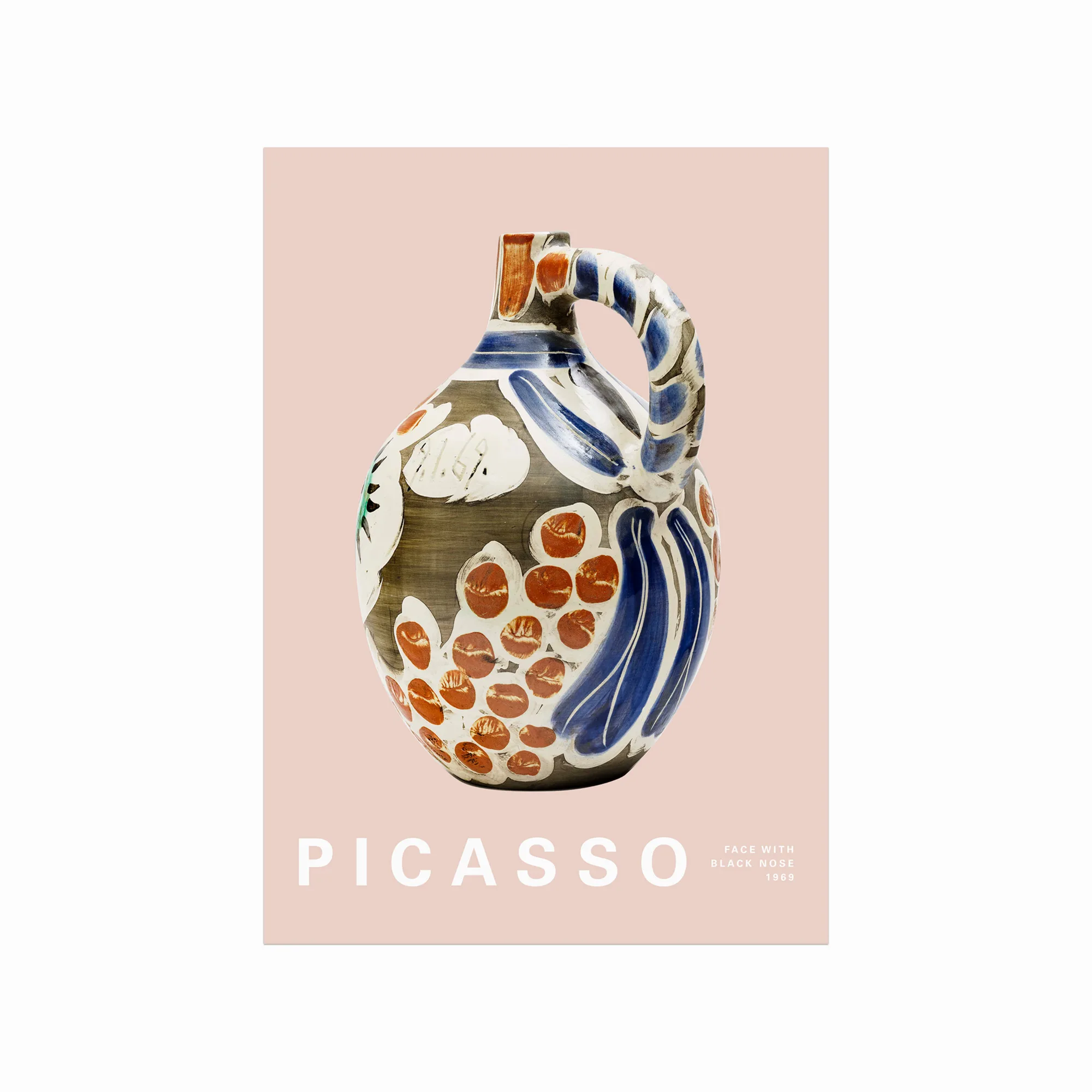 Pablo Picasso Plakat – Ansigt med Sort Næse 02 på udsalg!