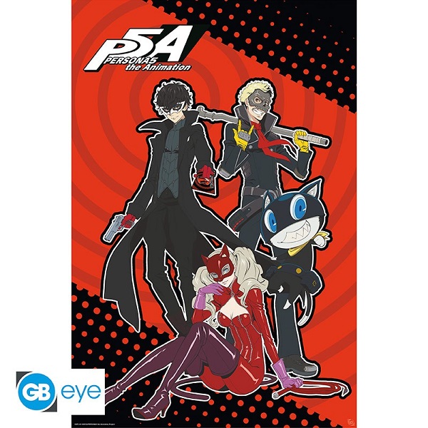 Persona 5 Phantom Thieves Plakat - Rød og Sort Kunst