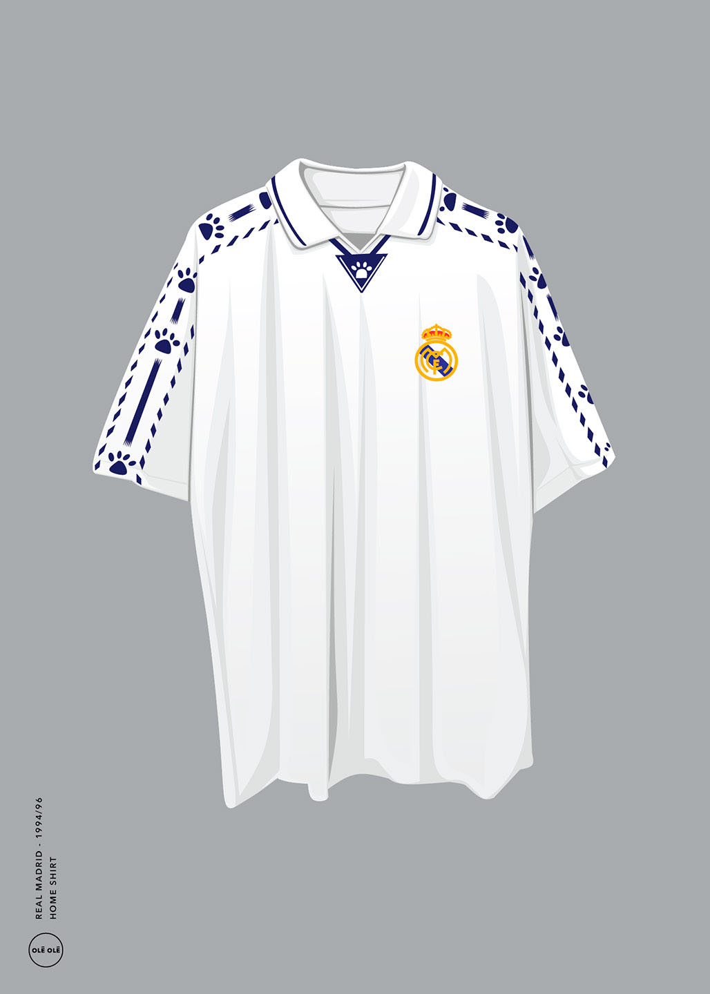 Real Madrid Hjemme Trøje 1994/96 - Unikt Kunstværk til Fans