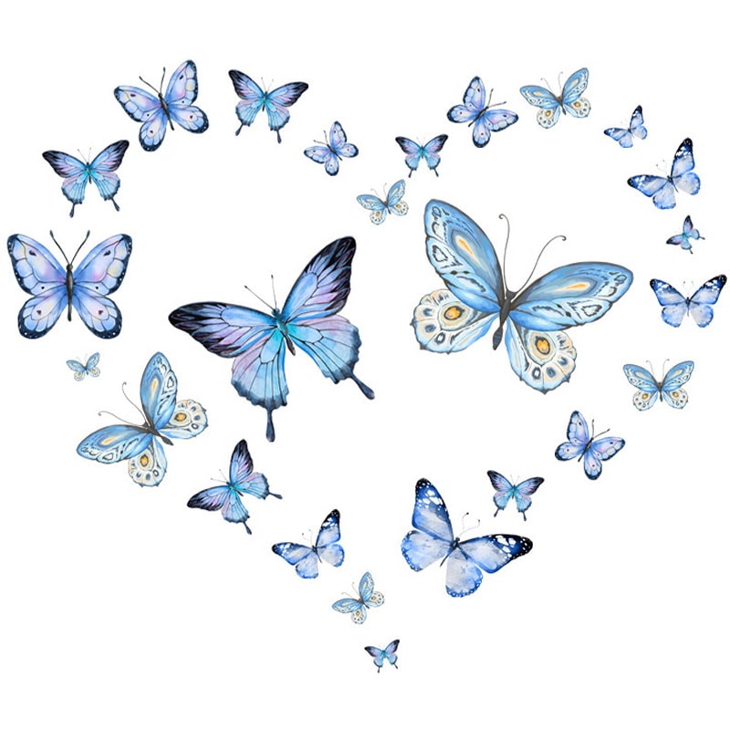 Selvlysende Sommerfugle Wallstickers - 25 Stk Dekoration