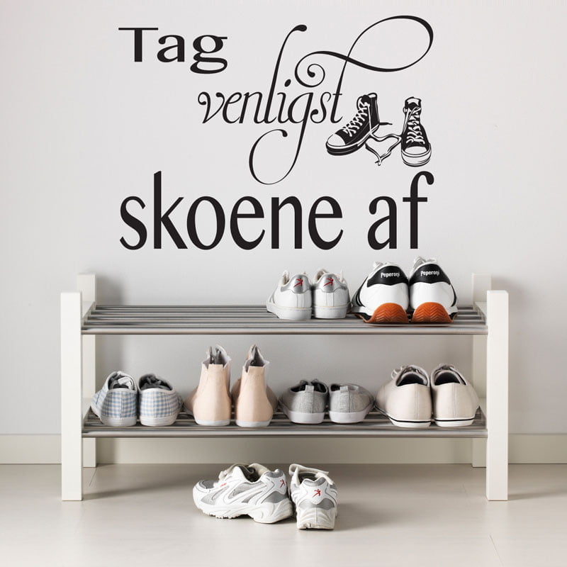 Skoene Af - Elegant Vægklistermærke til Entréen