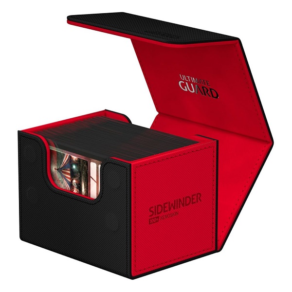 Ultimate Guard Sidewinder Deck Case Deck Box 100 Standard Size Xenoskin Synergy Black Red