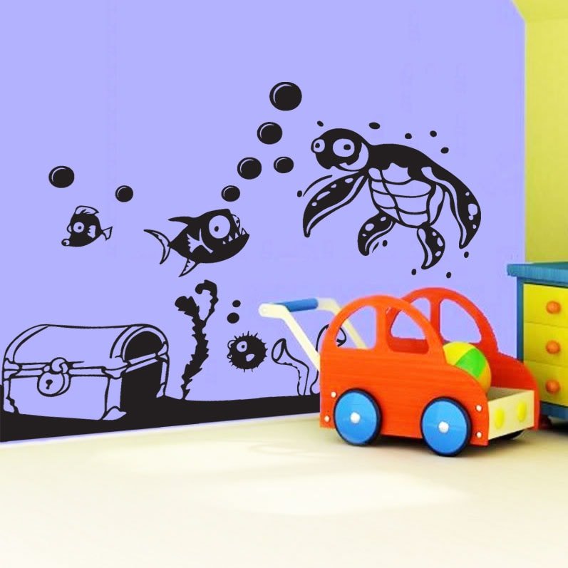 Under Vandet Wallsticker til Børneværelset - Fantastisk Tilbud!