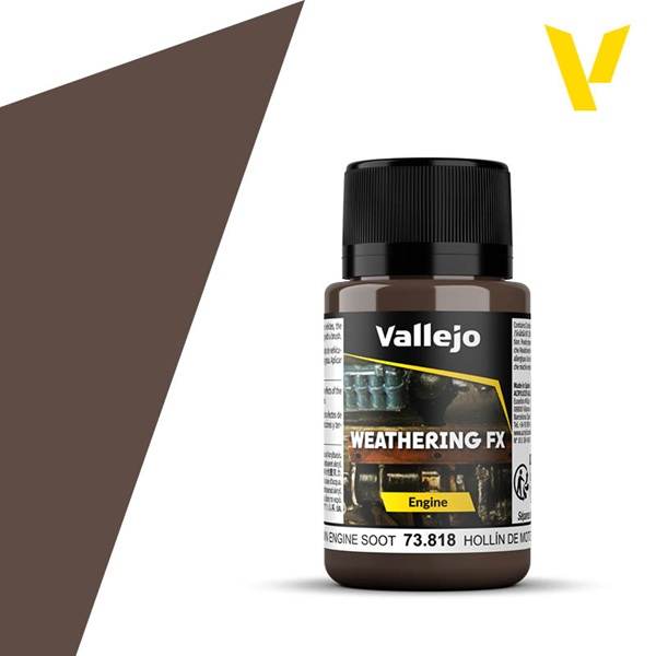 Vallejo Weathering Effects: Brown Engine Soot 40 Ml
