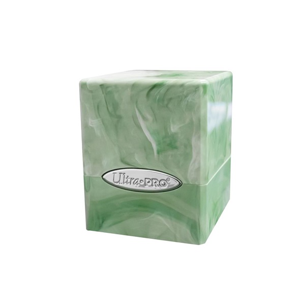 Deck Box Satin Cube: Marble Lime Green White Ultra Pro 16352