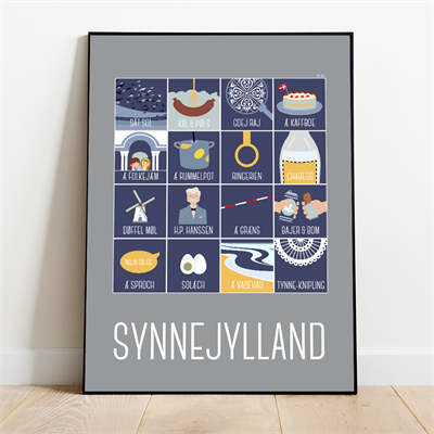 Synnejylland Plakat – Elegant Grå Vægkunst 30x40 cm