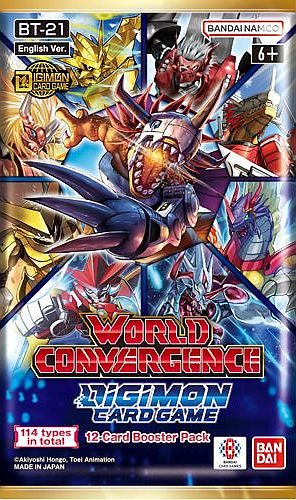 Digimon Kortspil Bt21: World Convergence Booster Pakke