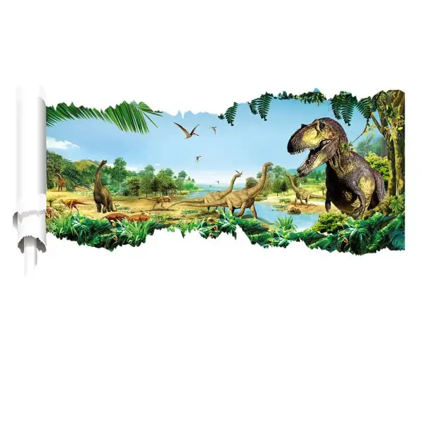Dinosaur Vægklistermærke – Revnet Hul til Børneværelset