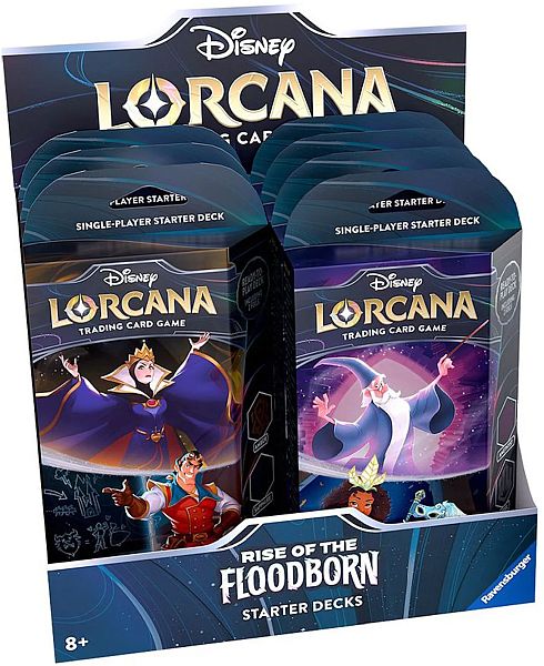 Disney Lorcana Tcg: Set Rise Of The Floodborn Starter Deck Display Decks